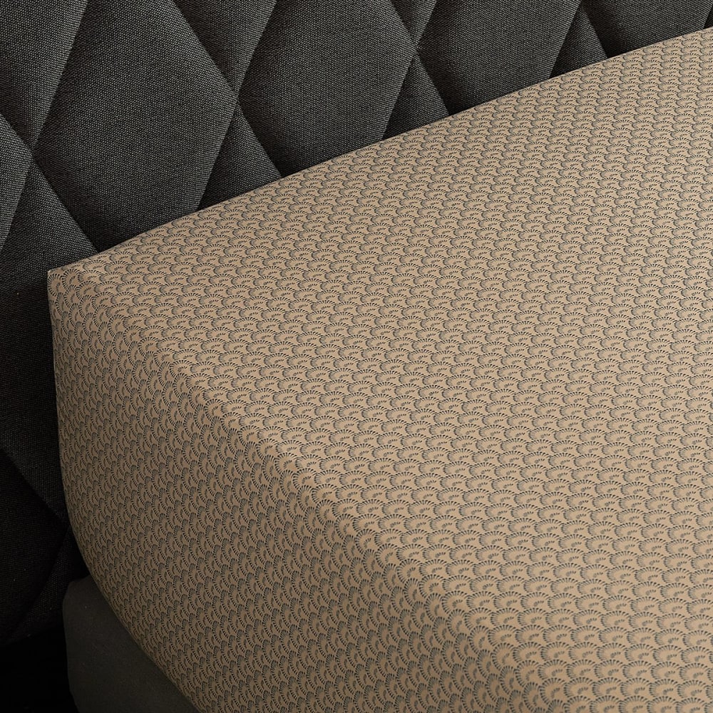 Drap housse satin beige 90x200 cm