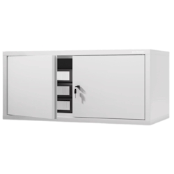 DELUKE Schrankerweiterung Aktenschrank mit 2 Flügeltüren | Zusatzschrank für Büroschrank Extraschrank Stahl Mehrzweckschrank klein Werkstatt, 38x80x40cm Weiß Image