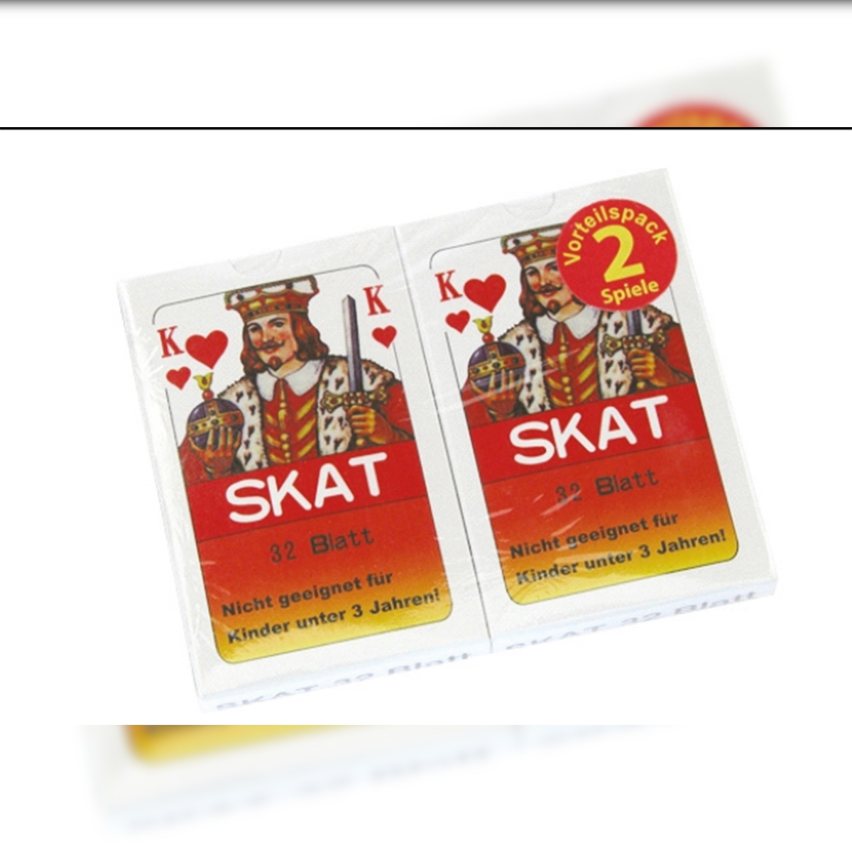 Skatkarten 2er Pack Skatkarten Kartenspiel Skat 2er Pack ohne Marke Skat Skat Karten Set Kartenspiel für Senioren Skatkarten Image