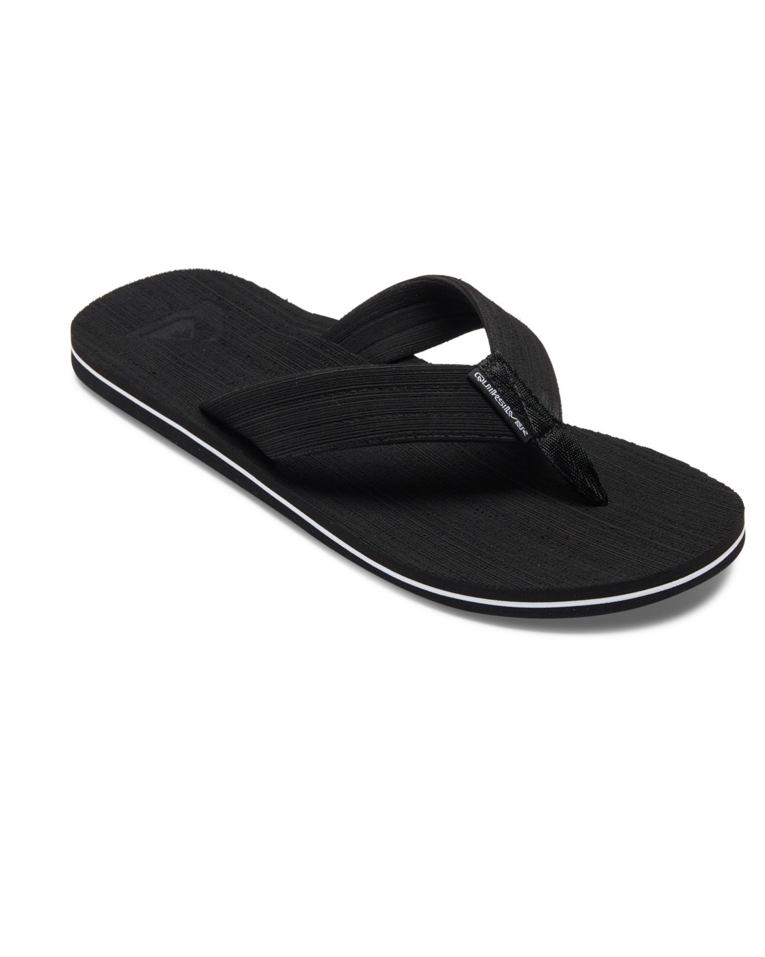 Sandale QUIKSILVER "Molokai Layback", Herren, Gr. 14(47), schwarz-weiß (schwarz, weiß, schwarz), Obermaterial: Synthetikmaterial / Außensohle: Moosgummi, Schuhe Sandale