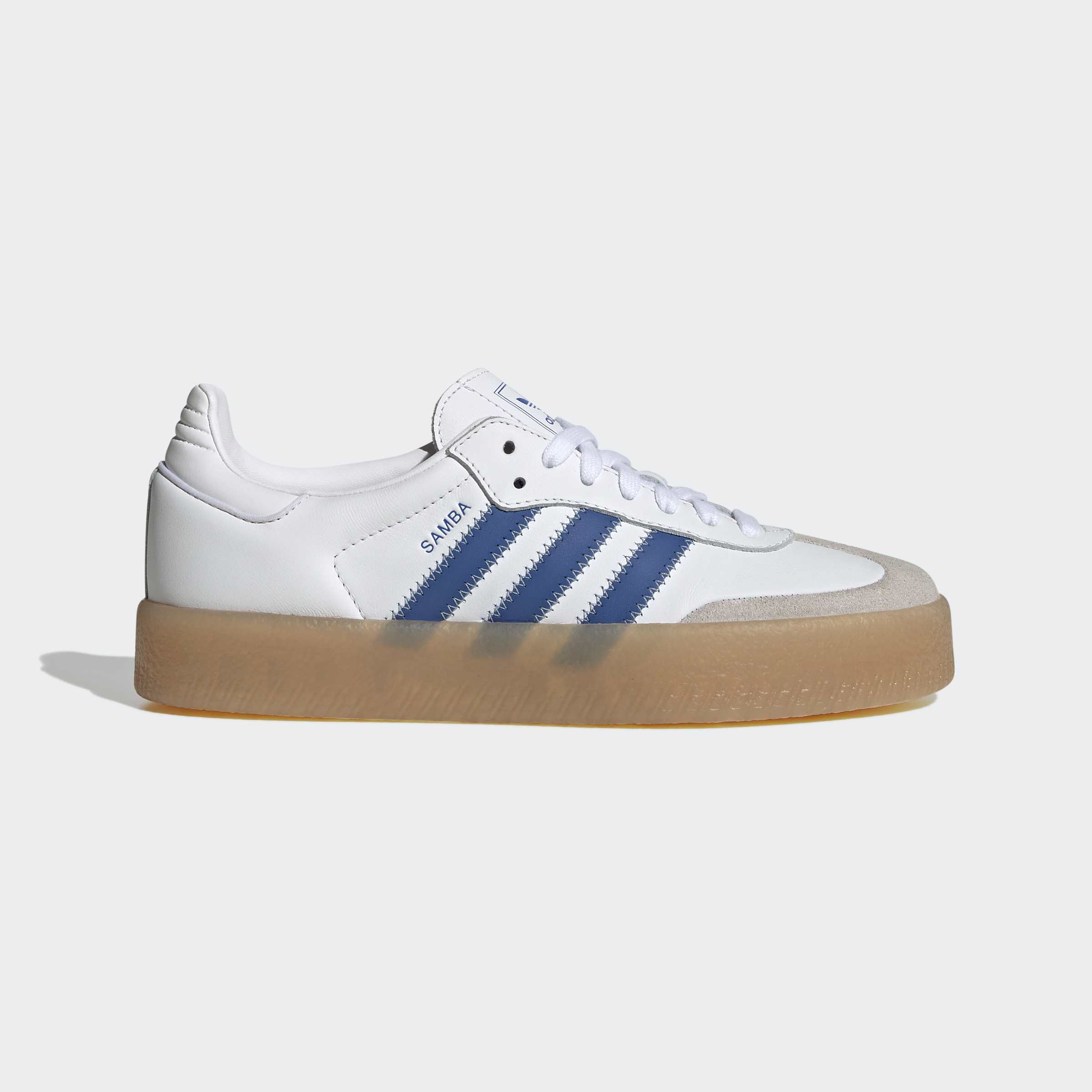 Sneaker ADIDAS ORIGINALS "SAMBAE", Damen, Gr. 38,5, blau (cloud weiß, blau, clear sky), Leder, Schuhe Sneaker