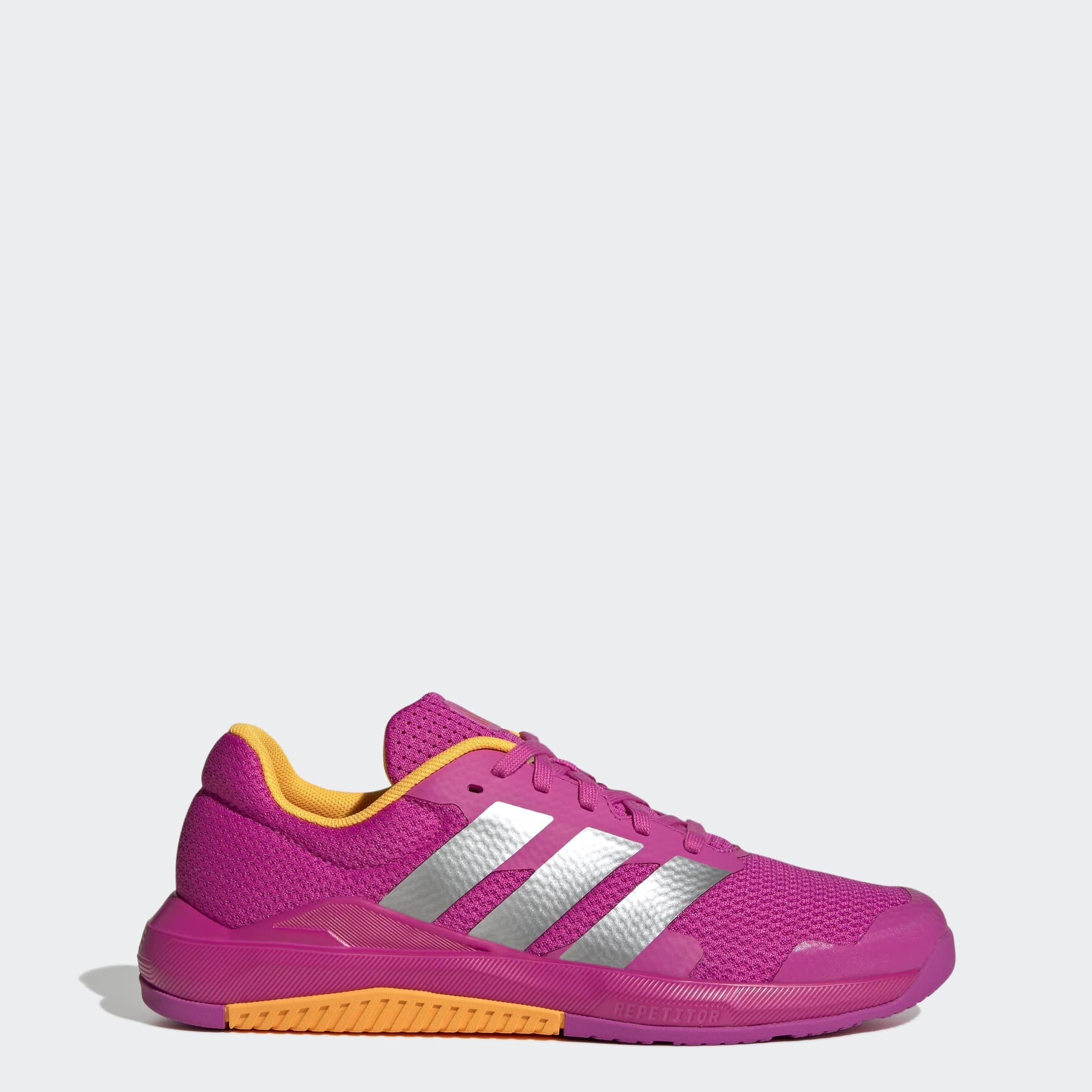 Trainingsschuh ADIDAS PERFORMANCE "DROPSET BASE", Damen, Gr. 39, semi lucid fuchsia, silber metallic, lucid tangerine, Textil, Schuhe