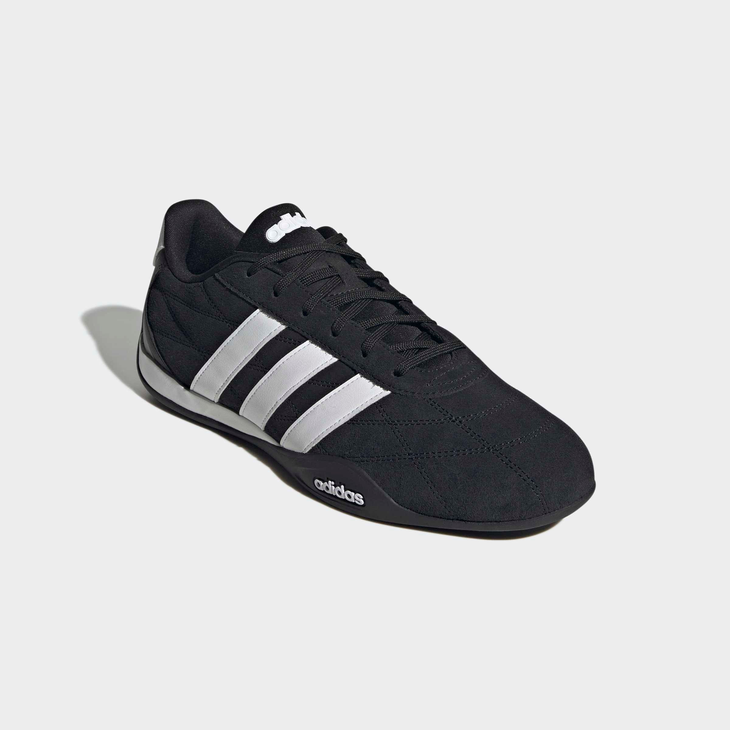 Sneaker ADIDAS SPORTSWEAR "GROUNDPULSE", Damen, Gr. 44, core schwarz, ftwr weiß, silber metallic, Leder, Synthetik, Schuhe Sneaker