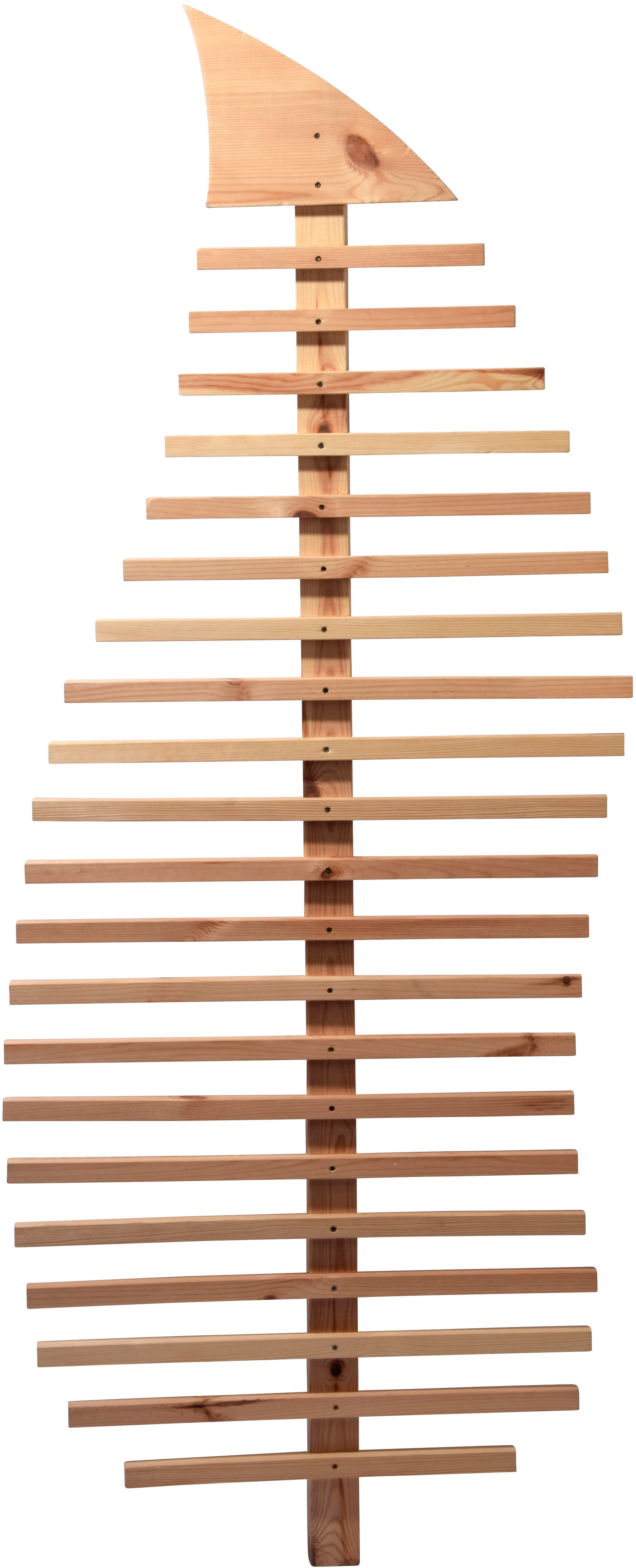 Rankhilfe DOBAR "Großes Design-Rankgerüst "Fraxinus-Blatt", natur, B:76cm H:186cm T:6,5cm, Massivholz, Metall, Rankhilfen, Rankhilfe 76x6,5x186cm, Metall-Erdspieß 7x7x75cm