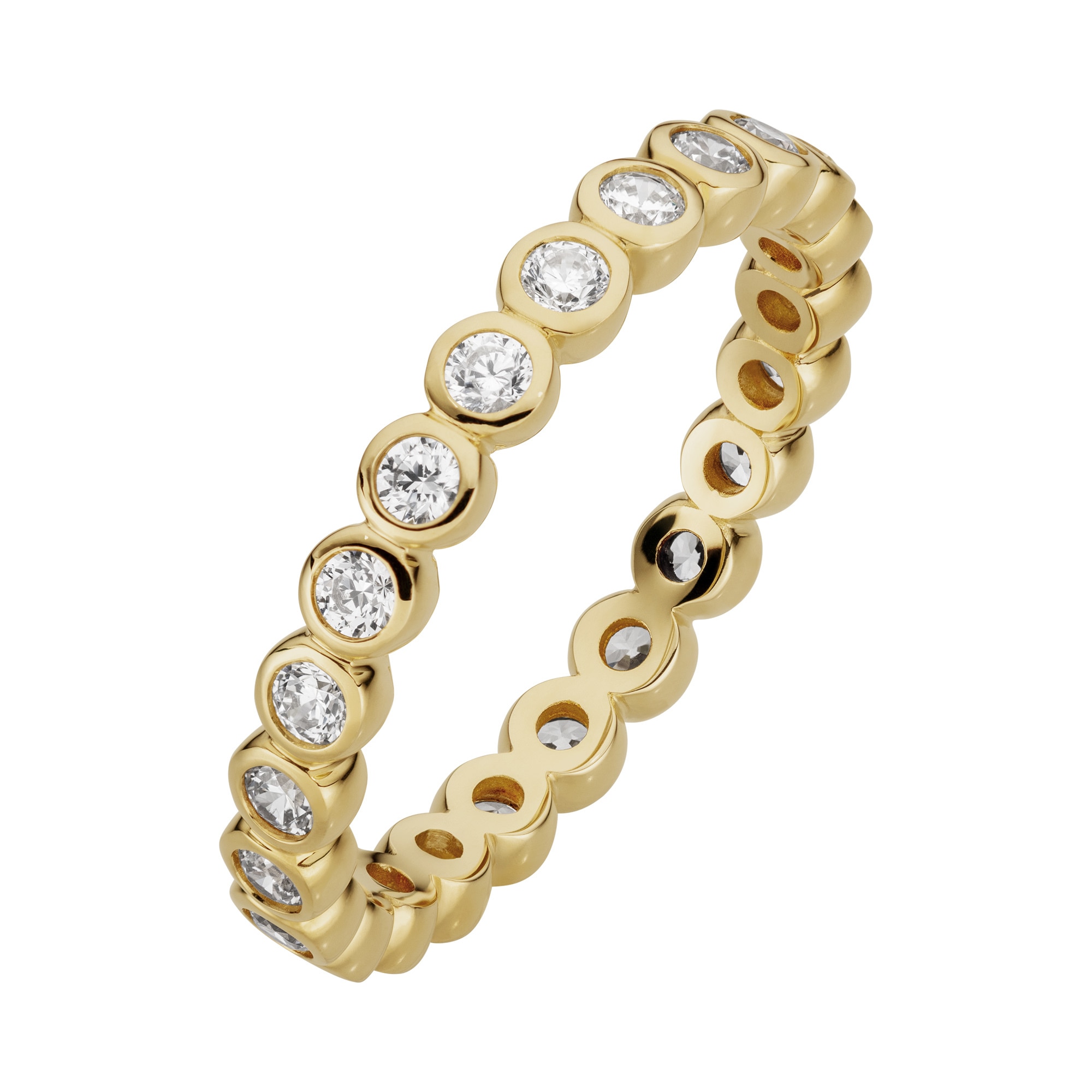 Fingerring OROLINO "333/- Gelbgold glanz synth. Zirkonia" Gr. 54, gelb, Fingerringe, Damen, 054 (17,2), Gold, Fingerring