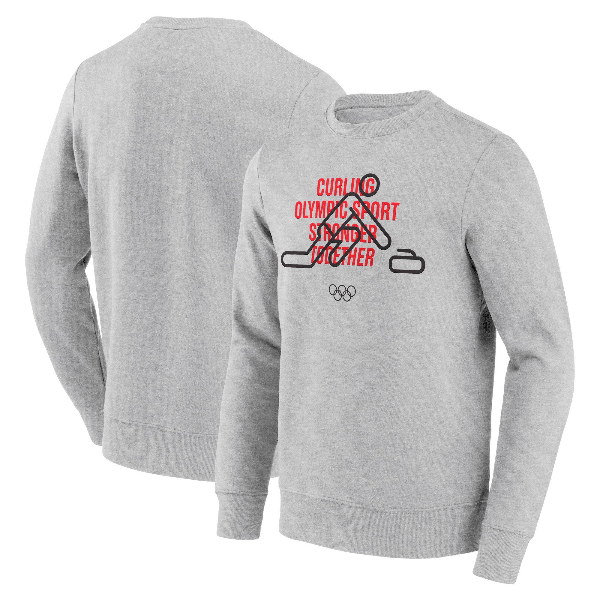 Fanatics Herren-Sweatshirt, grau, Milano Cortina 2026 Winter Olympics Curling Piktogramm-Grafik, Tri-Blend Image