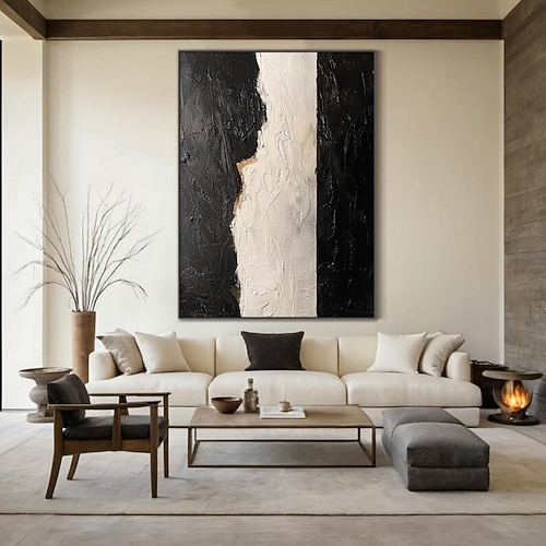 Handgemaltes Ölgemälde auf Leinwand, moderne abstrakte Wanddekoration für Wohnzimmer, gerollt, rahmenlos, ungespannt Image