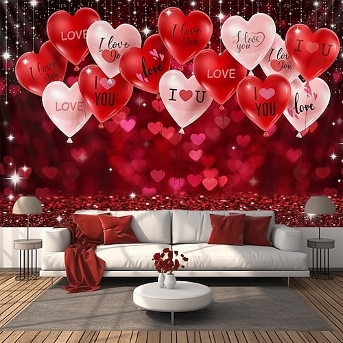 Wandteppich „Ich liebe dich" zum Valentinstag, perfekt für Liebesgeständnisse, Partys, Heiratsanträge, als Event-Hintergrund, romantische Dekoration für Fotoboxen, Feiern oder besondere Anlässe. Image