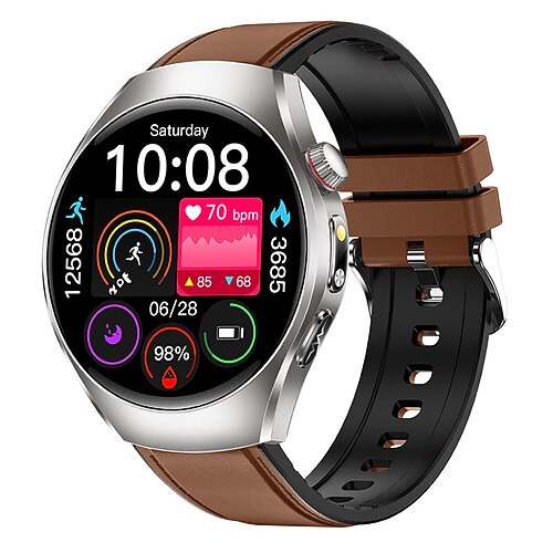 Neue Smartwatch mit 1,47-Zoll-Display, Fitness- und Lauffunktionen, Bluetooth, EKG, PPG, Temperaturüberwachung, Schrittzähler, kompatibel mit Android und iOS, für Damen und Herren, Freisprechfunktion, Image