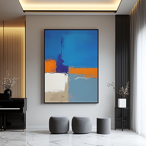 handgemaltes Original-Ölgemälde, Texturkunst, originelles abstraktes Gemälde, farbenfrohe abstrakte Kunst, großes abstraktes Ölgemälde, moderne Pinselstrich-Wandkunst Image