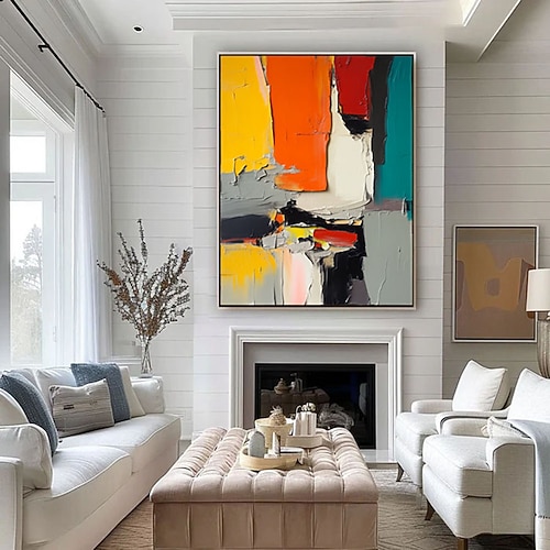 100 % handgemaltes, modernes abstraktes Ölgemälde für Wohnzimmer, Flur und Wanddekoration. Image