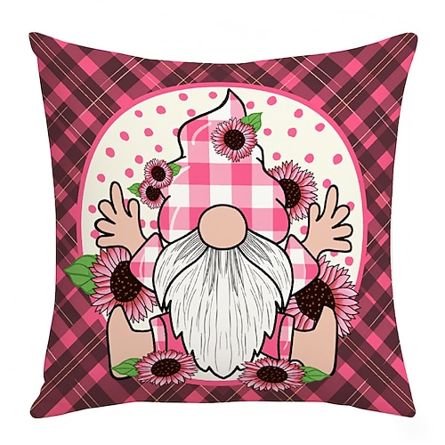 Valentinstag-Kissenbezug mit schwarz-rosa kariertem Herzmuster, niedlicher Digitaldruck für festliche Stimmung, dekoratives Kissen für Schlafzimmer, Wohnzimmer und Wohnaccessoires Image