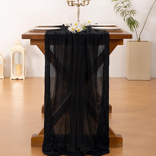 Tischläufer mit Knittereffekt für die Hochzeitssaison zum Valentinstag, balinesischer Stoff für Hochzeiten, Partydekoration, elegante Tischdecke im europäischen Stil mit gedrehten Falten für Image