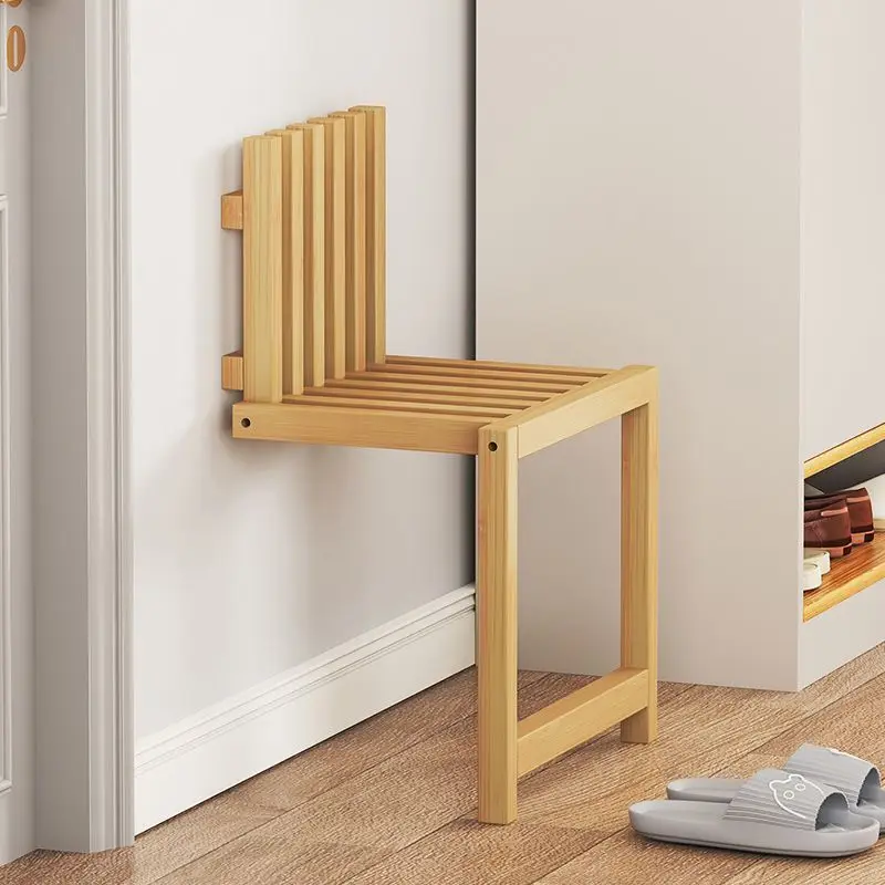 Eingangstür Veranda Hocker unsichtbare Wandbehang einfache Haushaltstür Schuhhocker Wandbehang Massivholz Klappschuhwechsel Sto