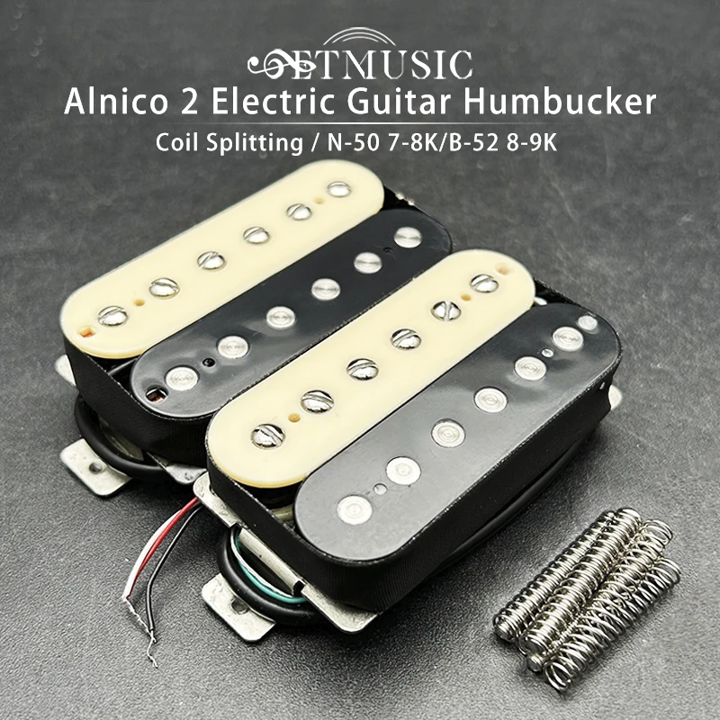 Alnico 2 E-Gitarren-Tonabnehmer N-50 7-8K/B-52 8-9K Humbucker Alnico II Tonabnehmer Doppelspulen-Tonabnehmer Gitarrenteile Zebra Image