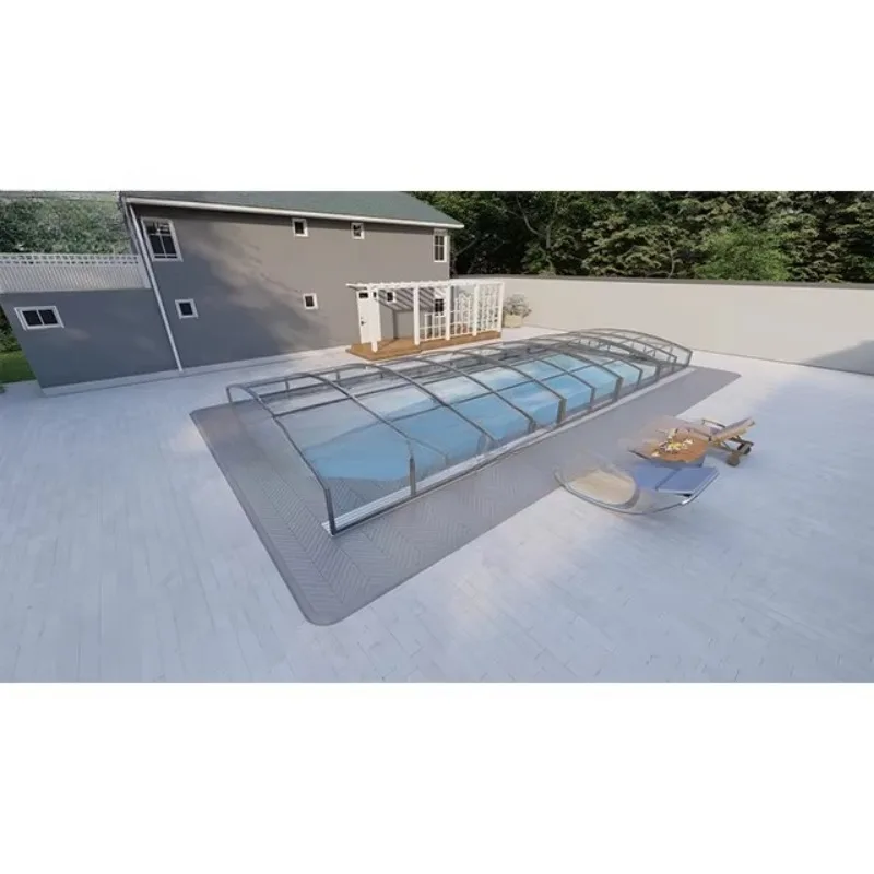 Hochfeste Aluminium-Poolabdeckung, wasserdichter, einziehbarer Poolzaun für das Wintergarten Image