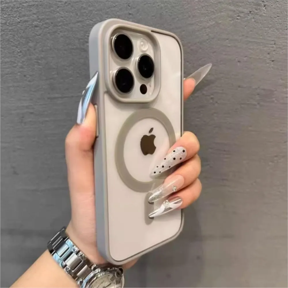 Luxus Magnetische Klar Für Magsafe Telefon Fall Für iPhone 11 12 13 15 14 16 Plus 17 Pro max 17 Air Stoßfest Rüstung Abdeckung Fällen Image