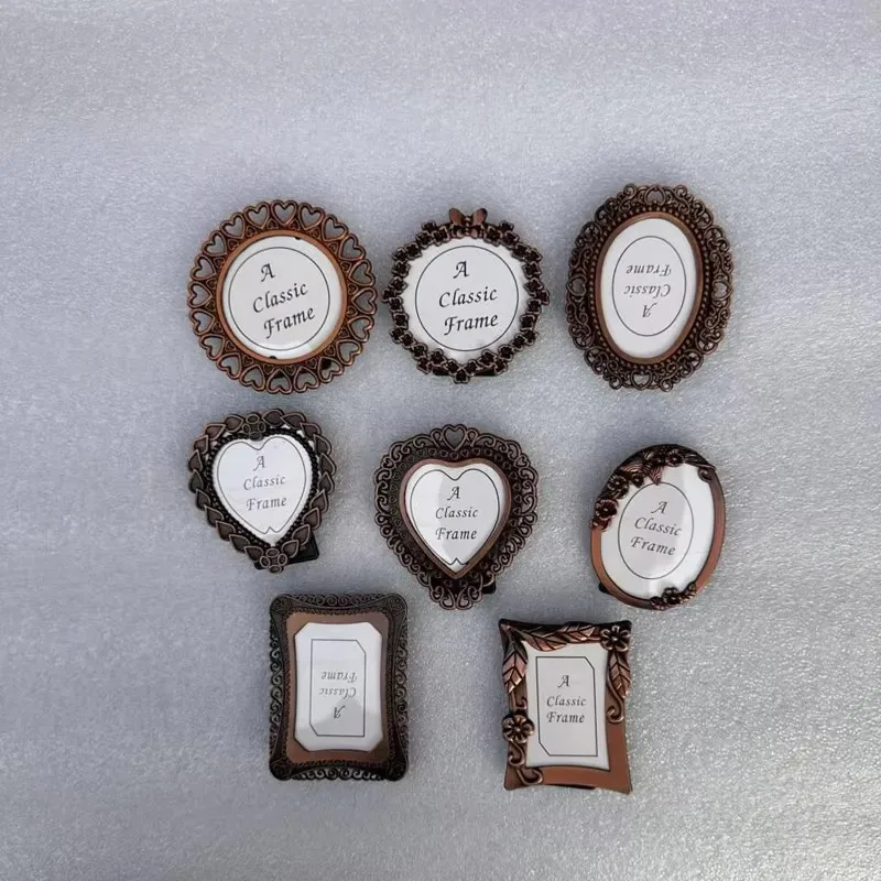 Home Wohnzimmer Desktop Dekor Fotorahmen Metall Mini kleine Fotorahmen Vintage Bilderrahmen Herz ovale Form Fotorahmen Image