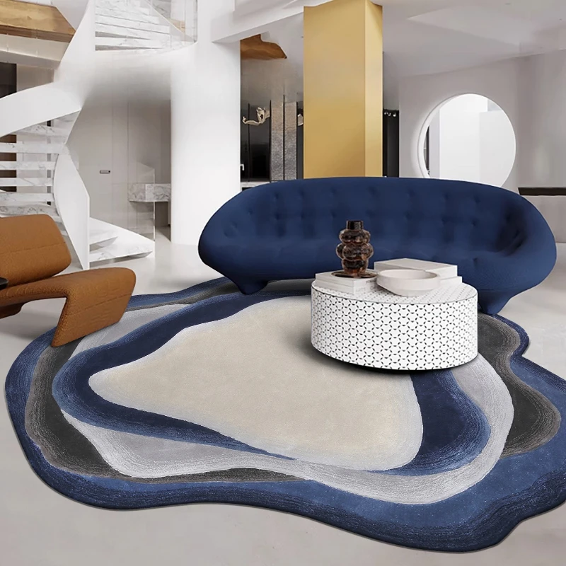 Unregelmäßige Form Wohnzimmer Dekoration Große Teppich Nordic Stil Teppiche für Schlafzimmer Flauschige Weiche Lounge Boden Matte Verdicken Plüsch Teppich Image