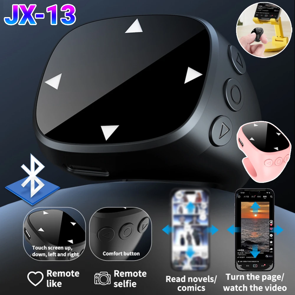 Bluetooth 5.3 Fingertip Ring Fernbedienung Videoaufzeichnung Scrollring Kamera Auslöser Selfie Touchscreen Page Turner Browsin Image