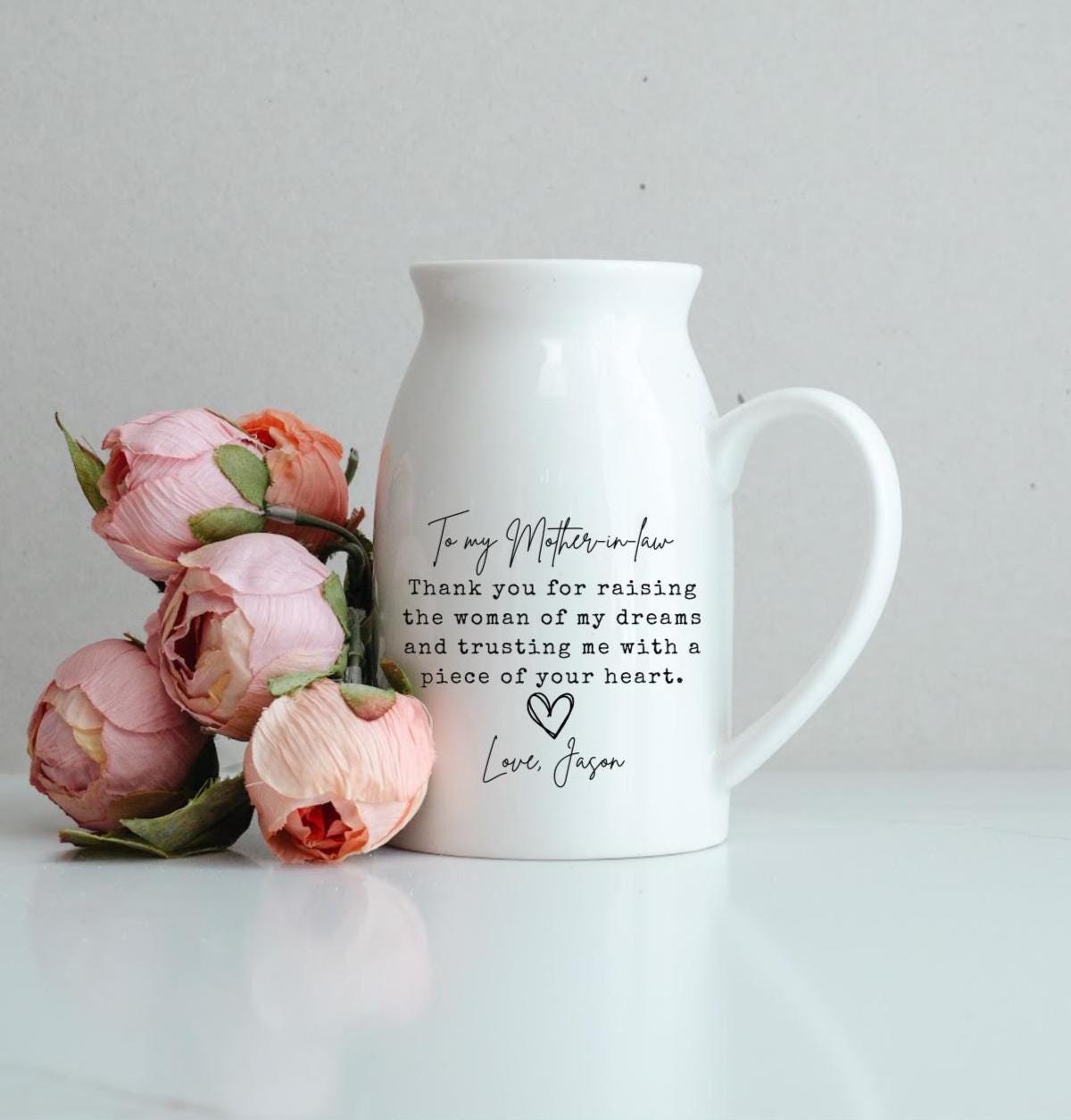 Regalo per la suocera, vaso personalizzato, regalo di nozze per la neo suocera, madre della sposa, madre dello sposo, vaso personalizzato