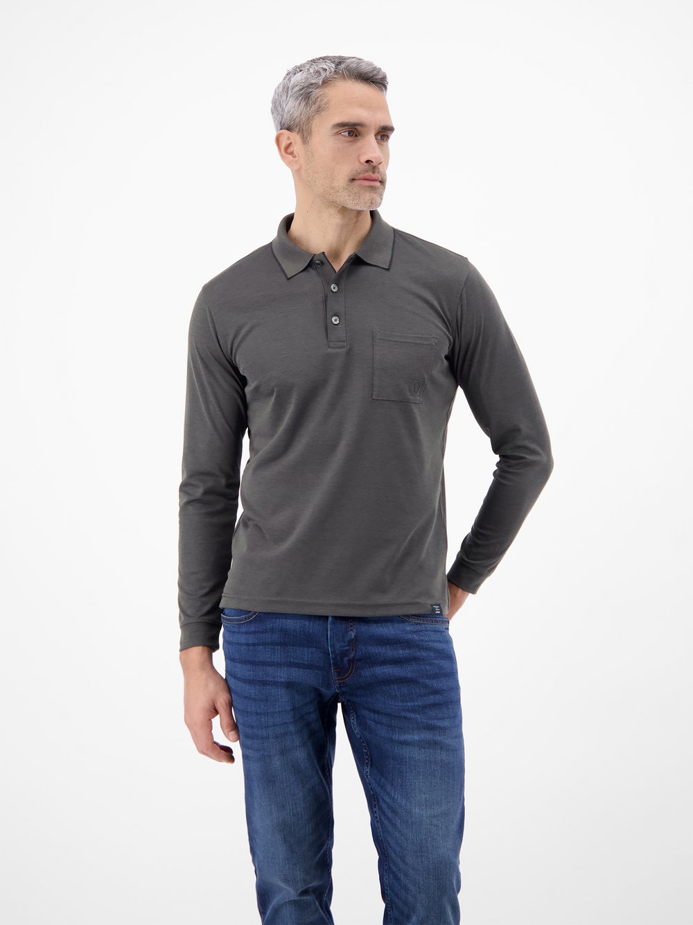 LERROS Langarm-Poloshirt Herren schwarz, S Image