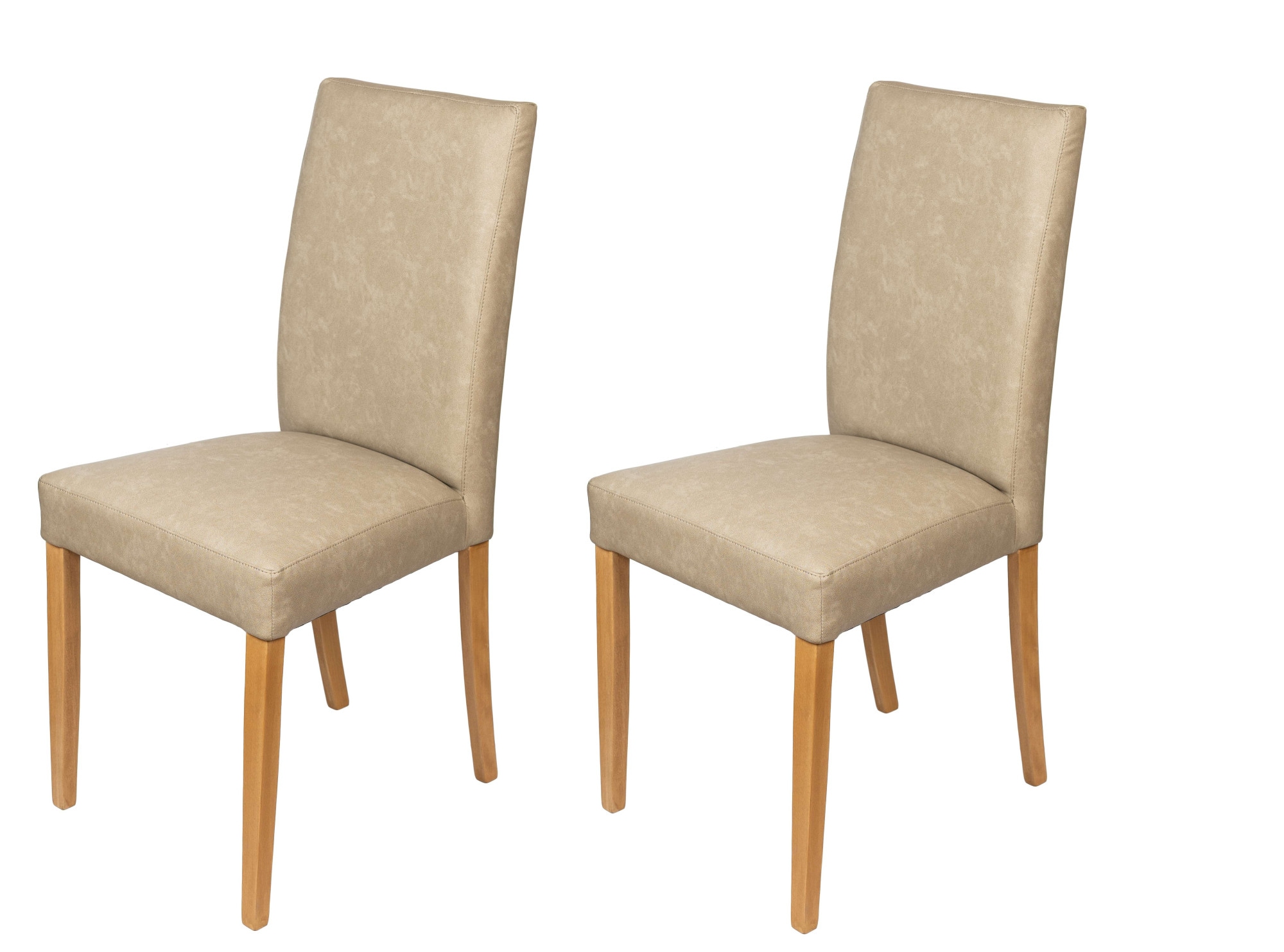 Esszimmerstuhl HOME AFFAIRE "Evona Polsterstuhl, Küchenstuhl, 4-Fußstuhl", sand, eiche farbe, B:44cm H:95cm T:53cm, Kunstleder, Massivholz, Stühle, Esszimmerstuhl, Kunstleder, 3 Farben, Massivholzbeine, stabil, zeitlos
