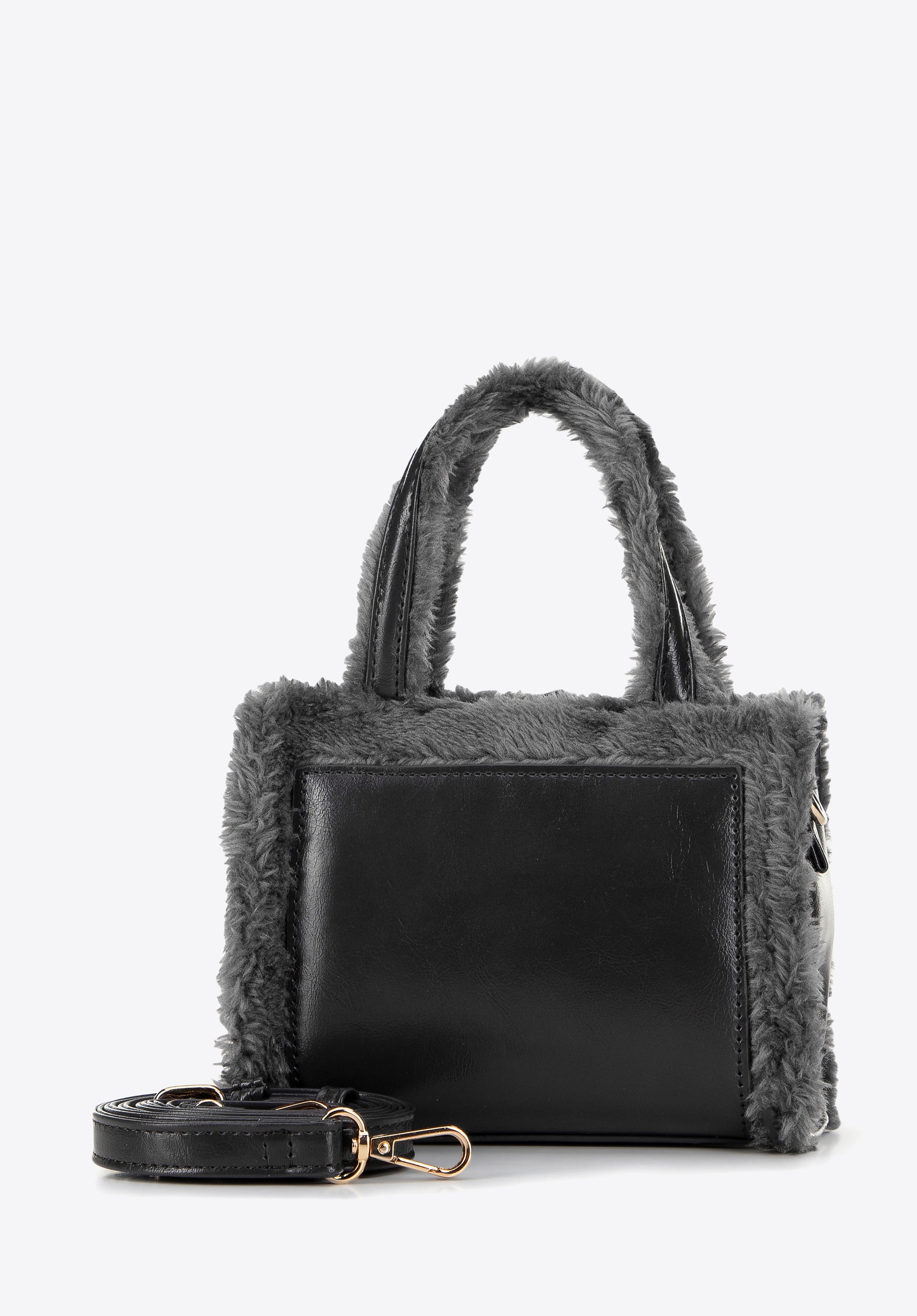 Wittchen Damen-Koffer aus Öko-Leder mit Pelzbesatz, grau Image