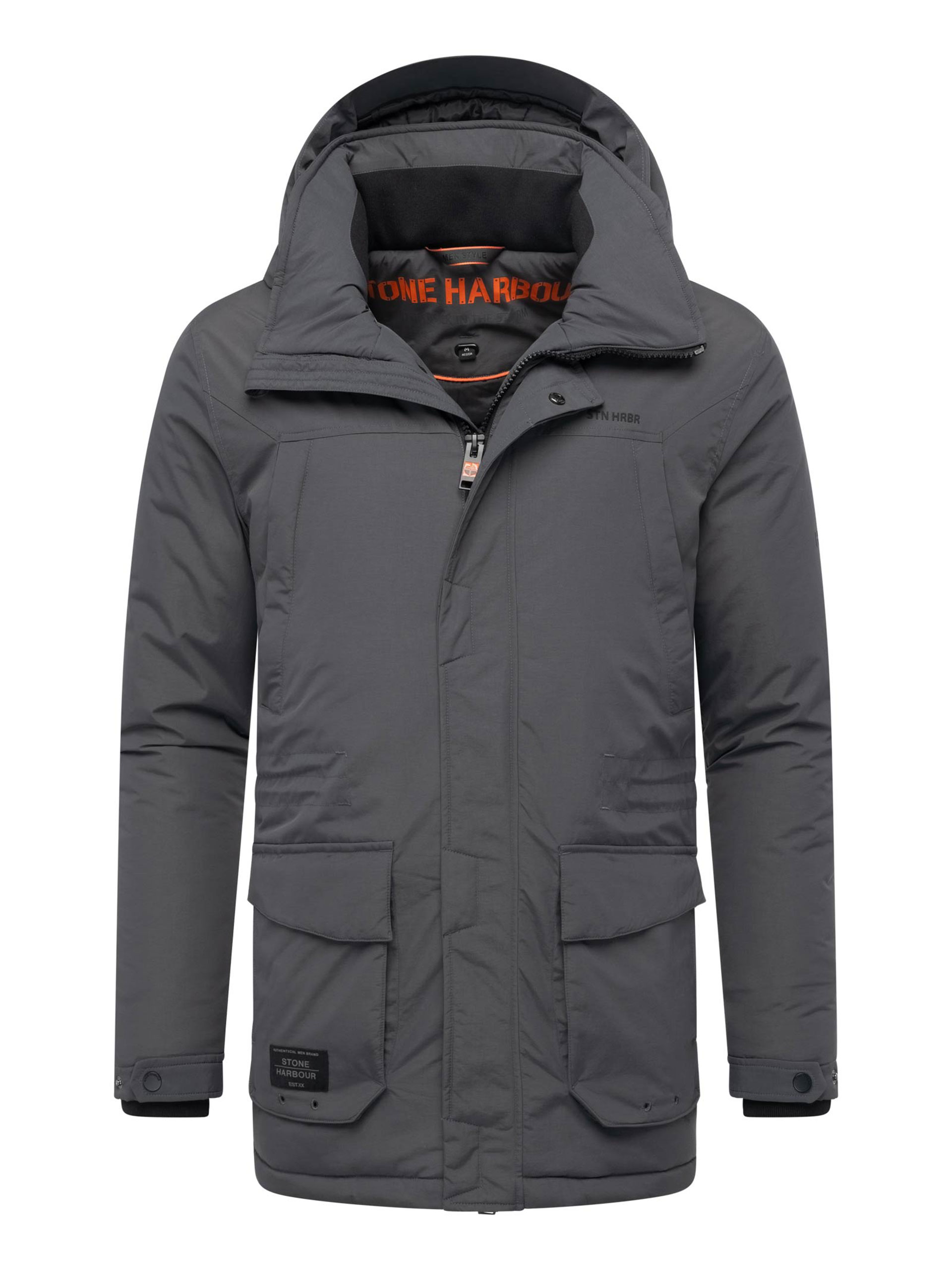 Stone Harbour Herren Parka Wadiim mit Kapuze & Zwei-Wege-Reißverschluss Image