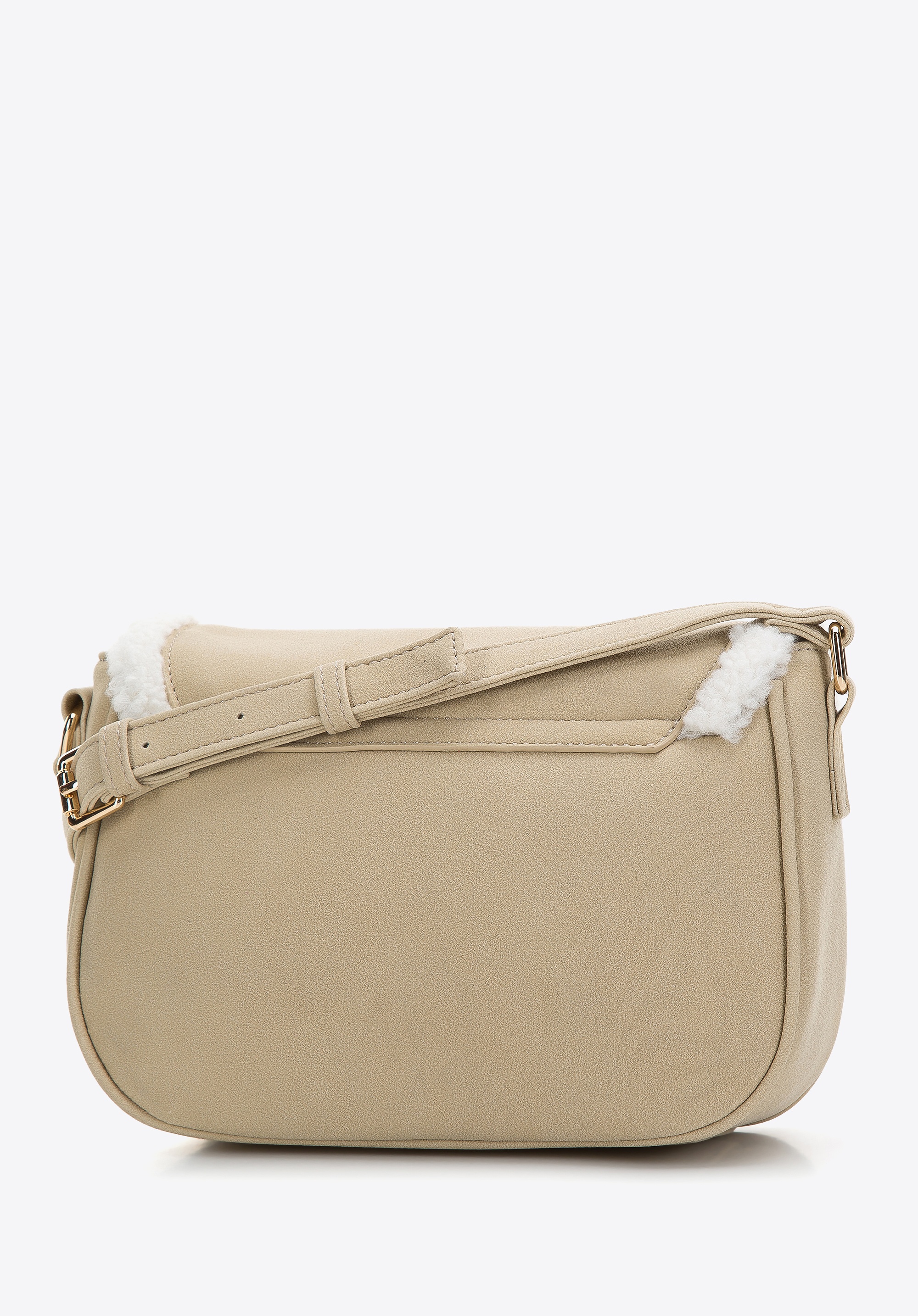 Wittchen Damen-Umhängetasche mit Kunstfell, Grau-Beige, Öko-Leder Image