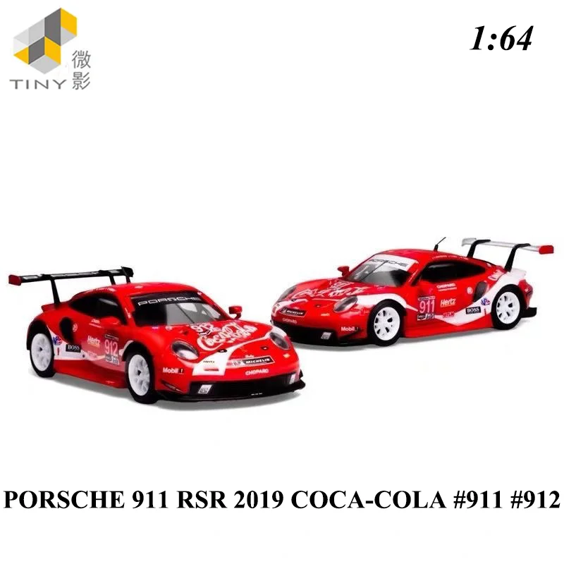 TINY Sparky 1/64 PORSCHE 911 RSR 2019 COCA-COLA 911 912 Legierung Automodell Sammlung Geschenke