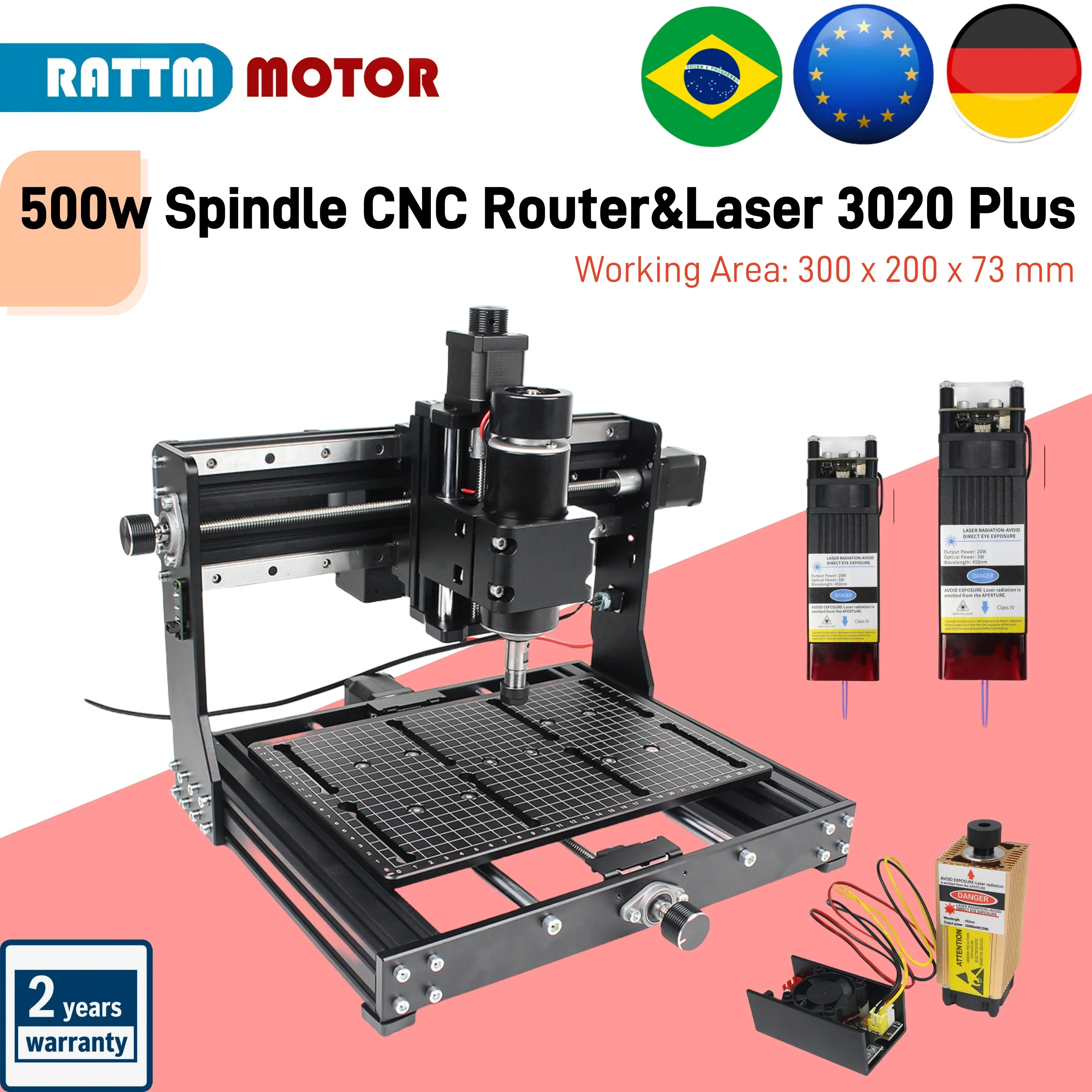 【BR&EU-Lager】 500 W 3020 Plus Max CNC-Holzfräser mit 500 W Spindel, Metallgravur-Fräsmaschine, GRBL, DIY-Lasergravierer, 220 V Image