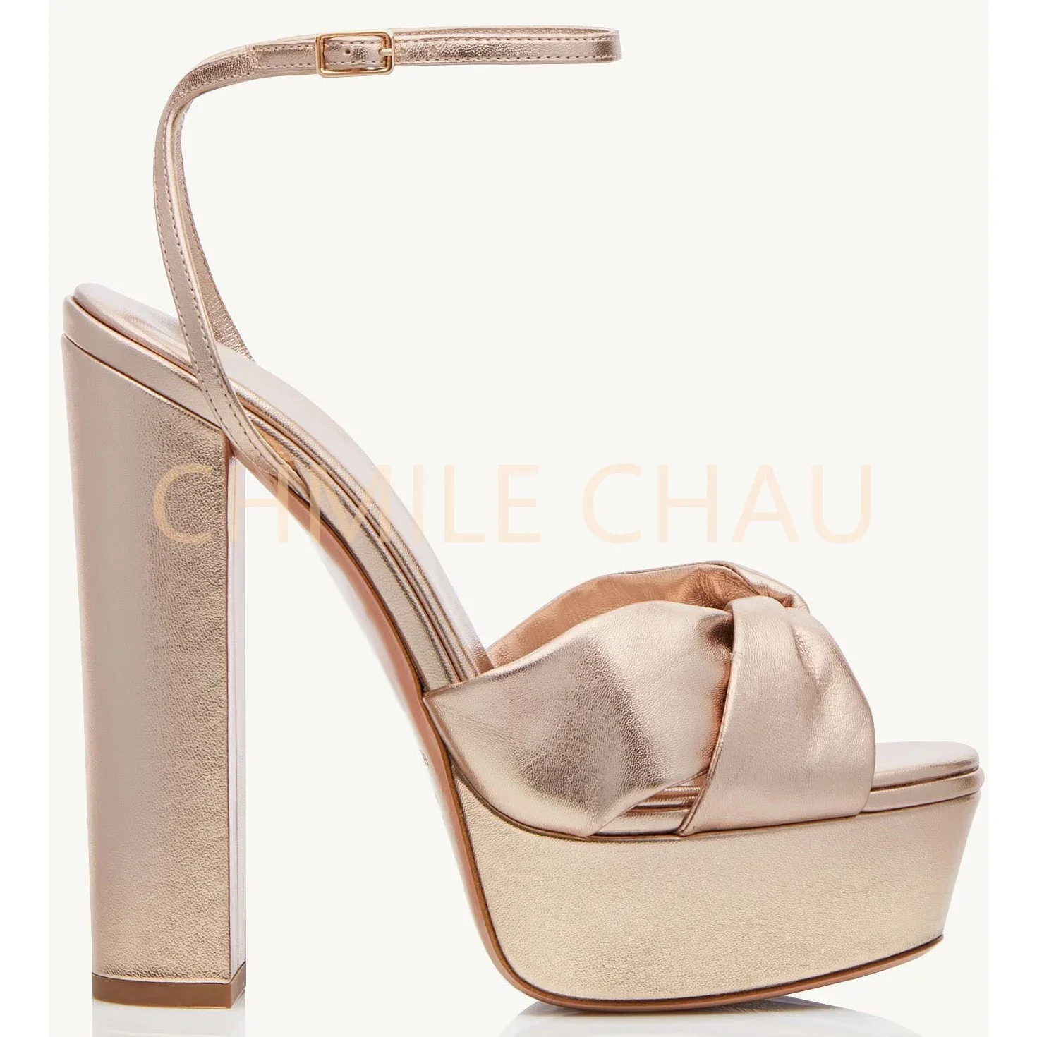 【Messen Sie Ihre Fußlänge vor der Bestellung】 Neue Plateau-Sandalen mit hohem Absatz, sexy Knöchelriemen, Partykleid, Damen-Schuhe in großen Größen 6-CHC-30