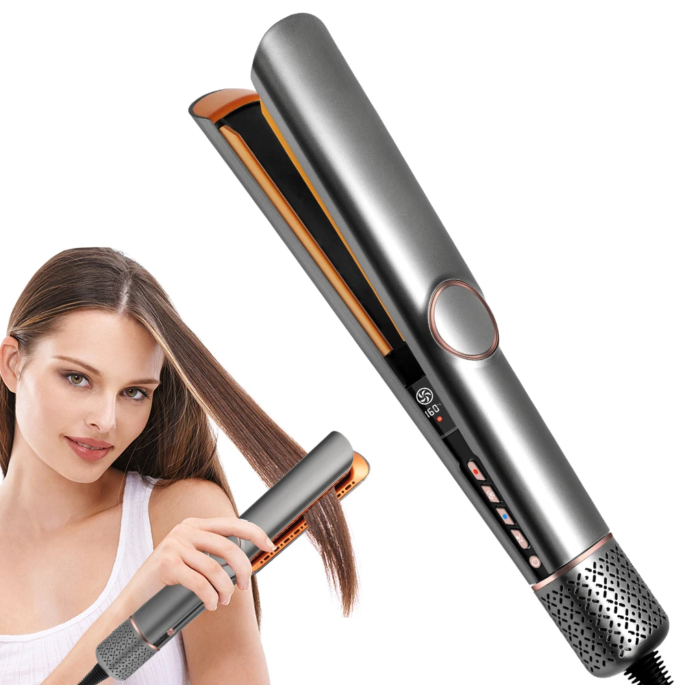 Elektrische Glättmaschine mit Leuchtdiodenanzeige, Eisen- und Keramikplatte, neuer Trend, Haarpflege-Modelliergerät Image