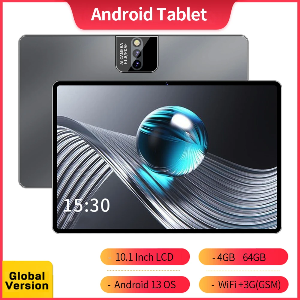 BDF TAB Android 13 Tablet, 10,1 Zoll, Octa-Core, 5G WiFi, 64 GB, 5000 mAh, HD IPS-Display, Dual-Kamera, Bluetooth, FM, TYPE-C Image