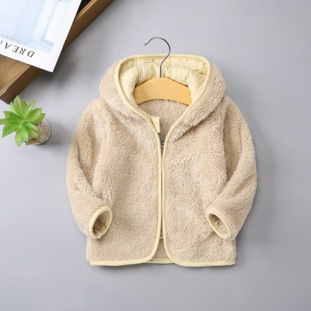 CPNG Newborn Baby Coat Puffer Jacket Cardigan Cotton Padded Jacket Bear Ears Hooded Outfit Boys Girls Winter Windproof Hooded Coat Jacket Warm Fleece Outerwear Clothes