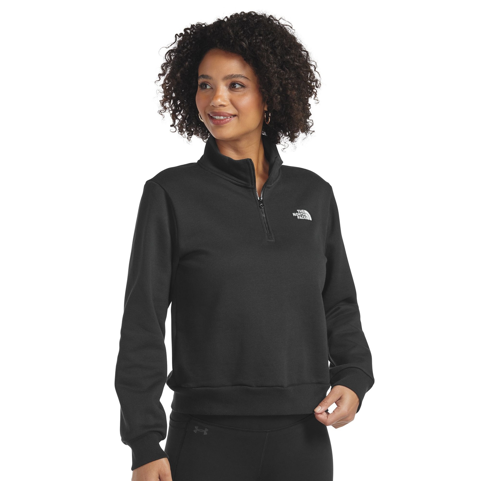 The North Face Women's Evolution Simple Dome Regular 1/4-Zip (Size XL) Black, Cotton,Polyester