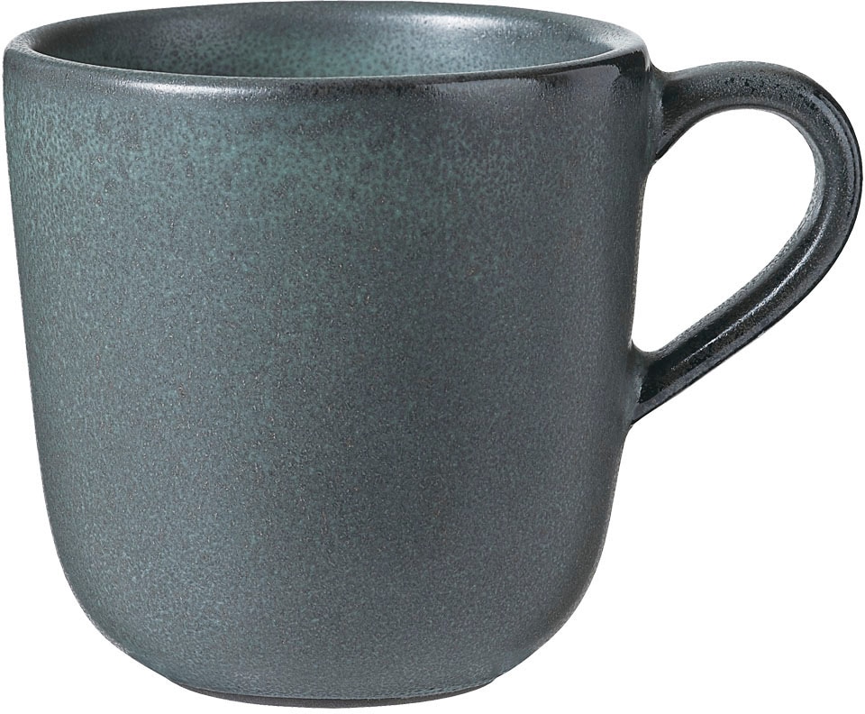 Tasse AIDA RAW "RAW", grün (northern grün), H:8cm Ø:8,1cm, Steinzeug, Trinkgefäße, Kaffeetasse Kaffeebecher Tasse, 20 cl, 6-teilig