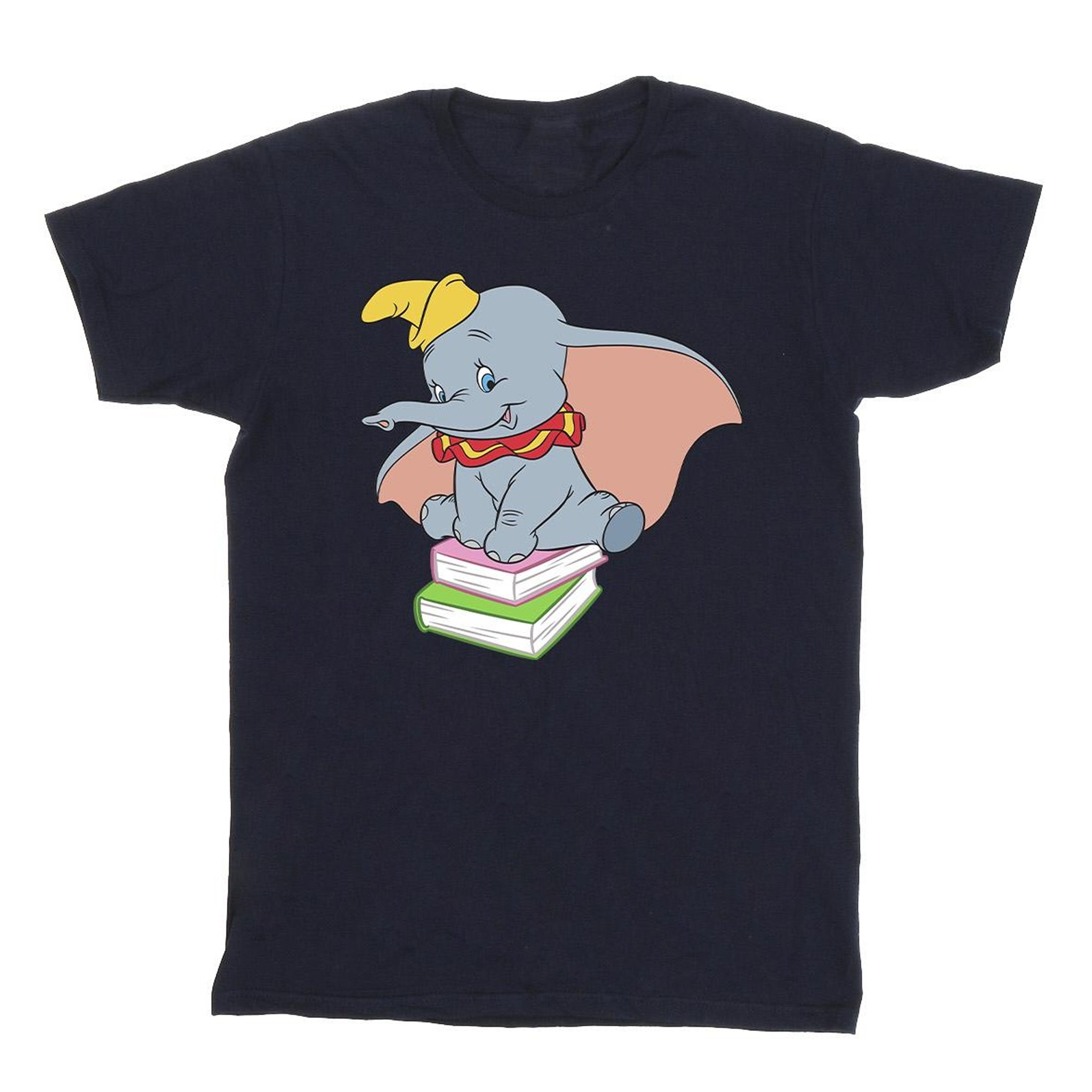 Disney - "Dumbo Sitting On Books" T-Shirt für Mädchen (Marineblau) Image