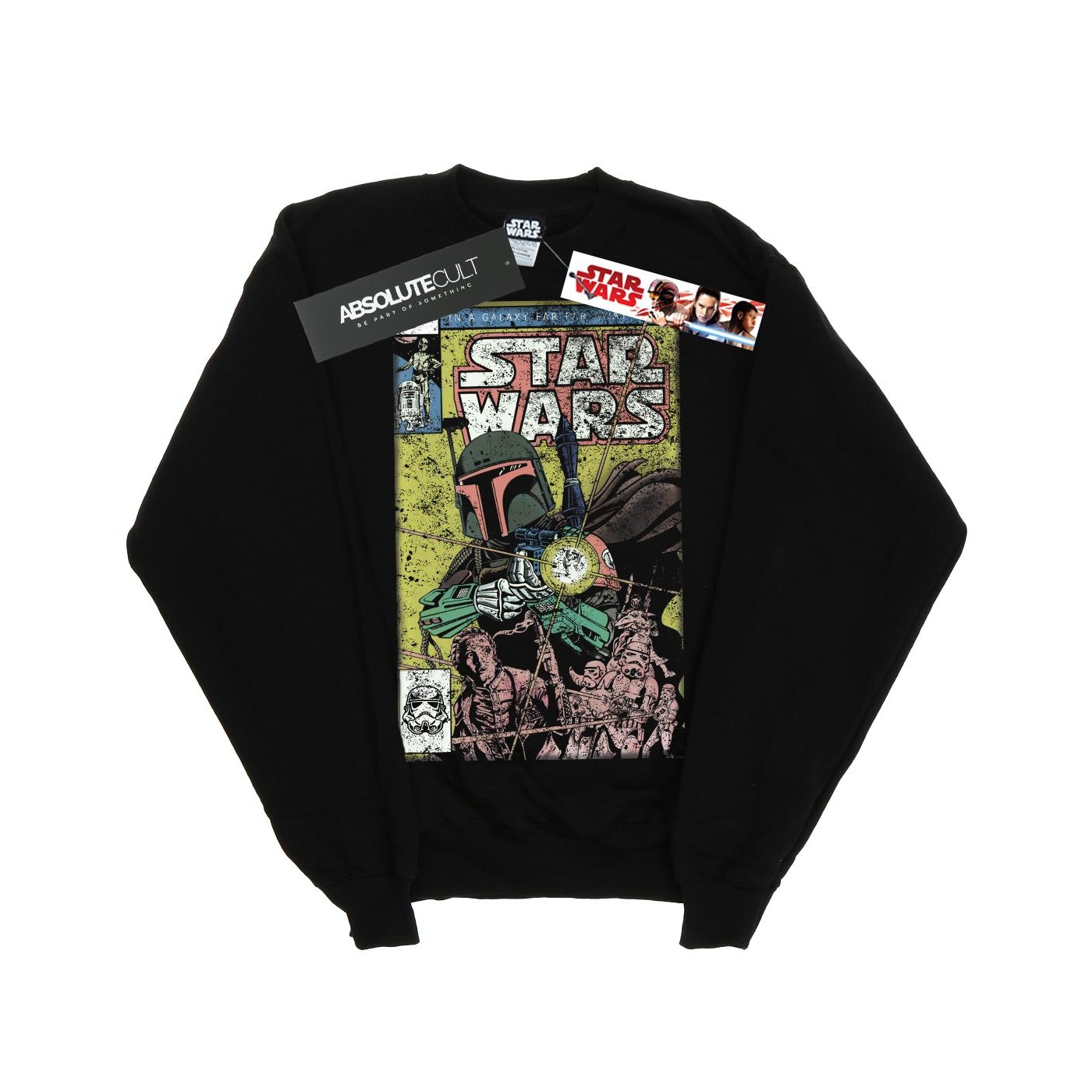 Star Wars Mens Boba Fett Comic Sweatshirt (Noir) Image