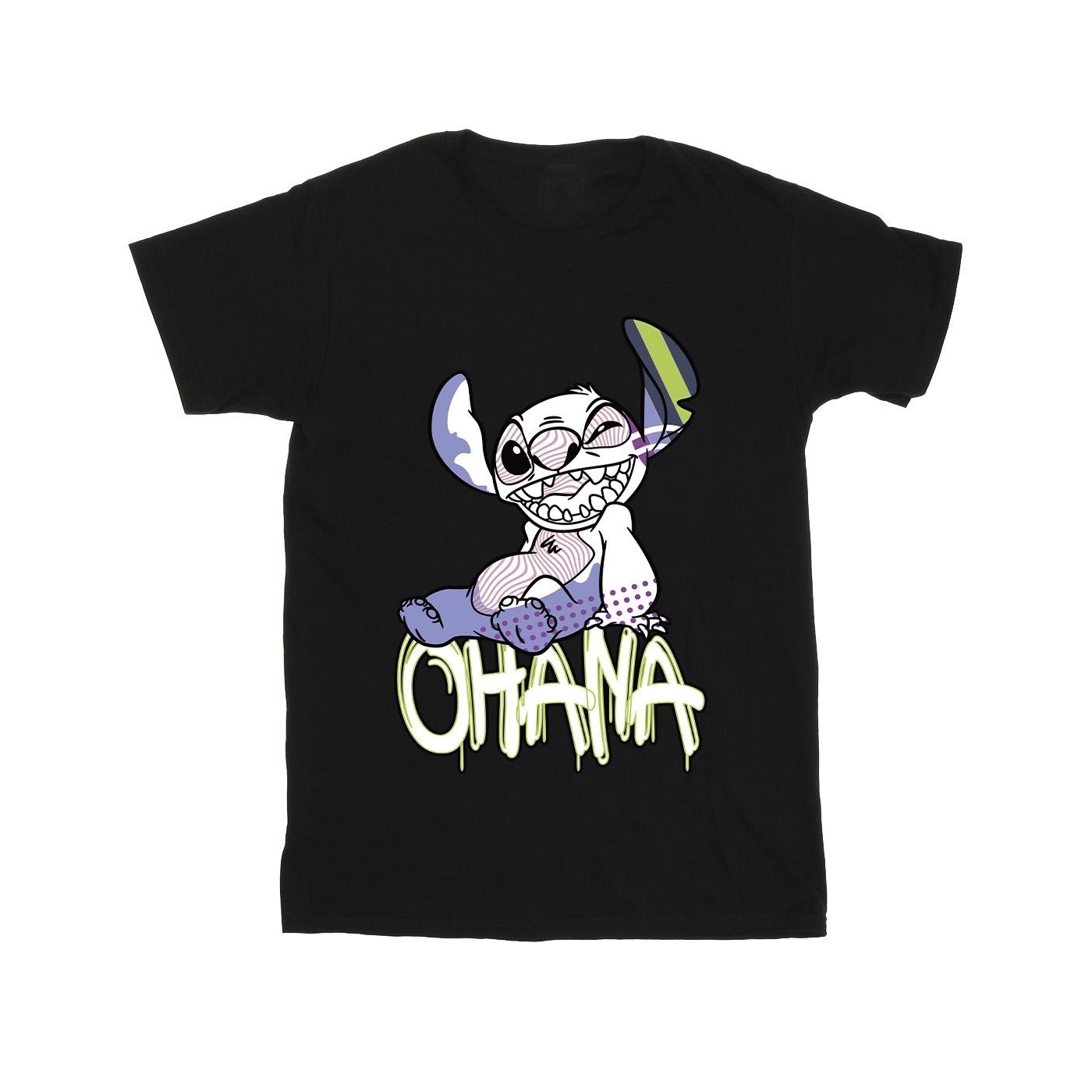 Disney - "Lilo And Stitch Ohana Graffiti" T-Shirt für Mädchen (Schwarz) Image
