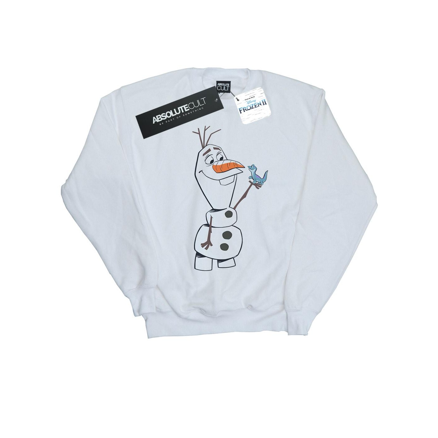 Disney Girls Frozen 2 Olaf und Salamander Sweatshirt (weiß) Image