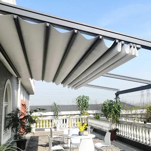 Hochwertige einziehbare Pergola mit faltbarem Dach für Wohnungen im Freien Image