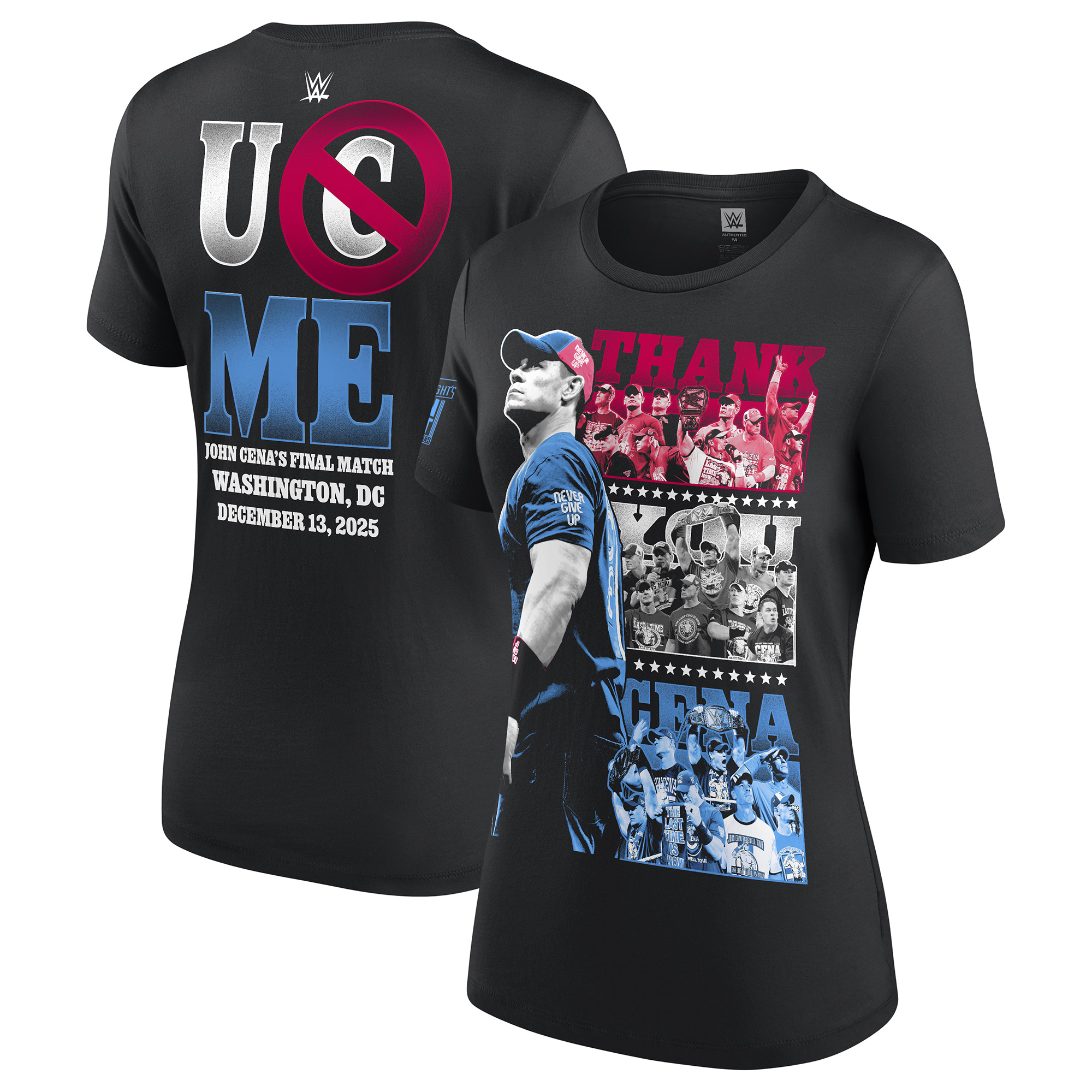 Schwarzes John Cena „Danke Cena“-T-Shirt für Damen Image