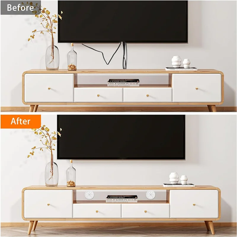 A01F-8er-Pack Draht-Concealer für wandmontierte Fernseher, 2-3/8 Zoll (60 mm Loch), TV-Wand-Draht-Concealer, Wandkabel-Management-Set Image