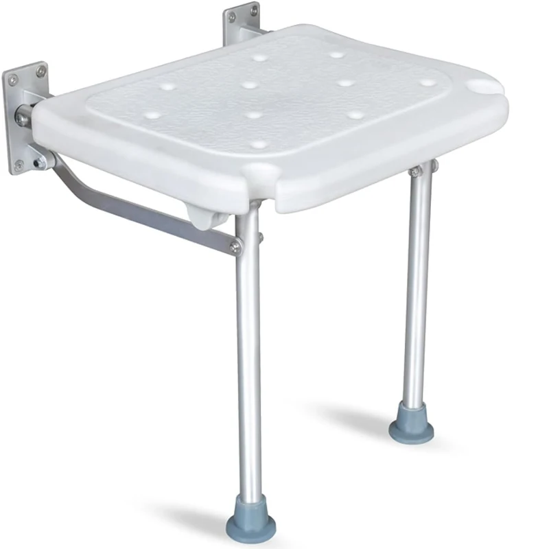 Klappbarer Duschsitz, wandmontierter Duschsitz für Kinder, Senioren, Behinderte – faltbar, weißer Verbund, 15,7 x 12,6, für Badezimmer, Schuhe