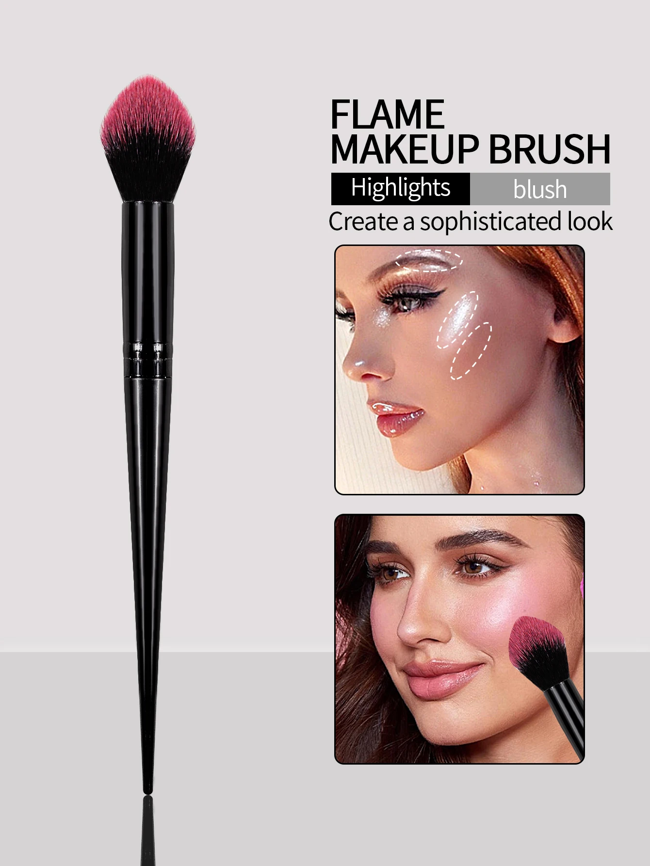 Professionelle Gesicht Make-Up Highlighter Blending Pinsel Langen Griff Rouge Pinsel Concealer Pinsel Schönheit Make-Up-Tools Image