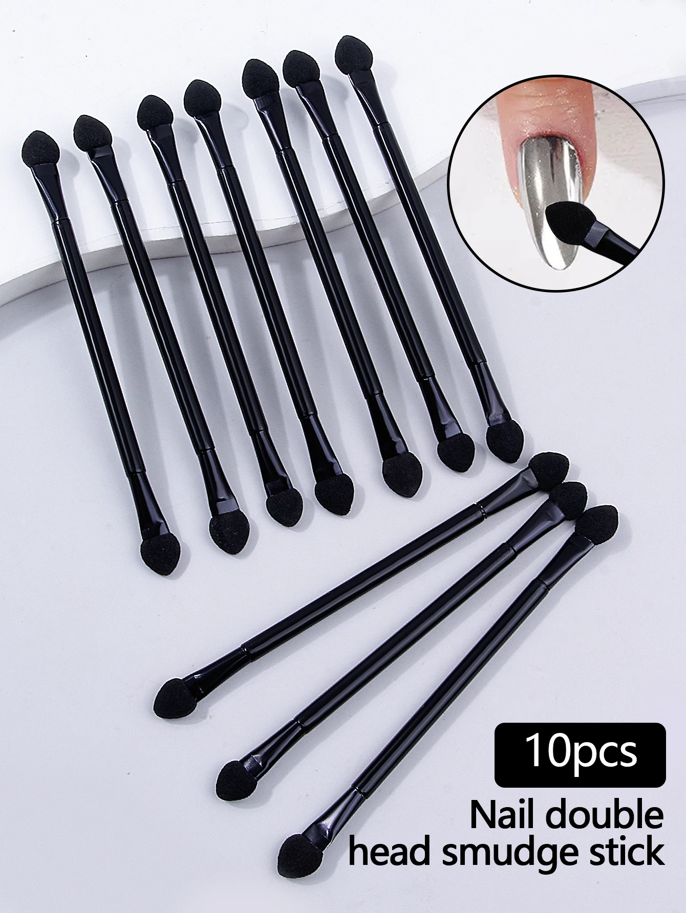 Nail Art Aurora Spiegel Zaubers piegel Pulver Anwendung Misch stab Doppelkopf Schwamm Stick multifunktion ales Make-up-Tool Image