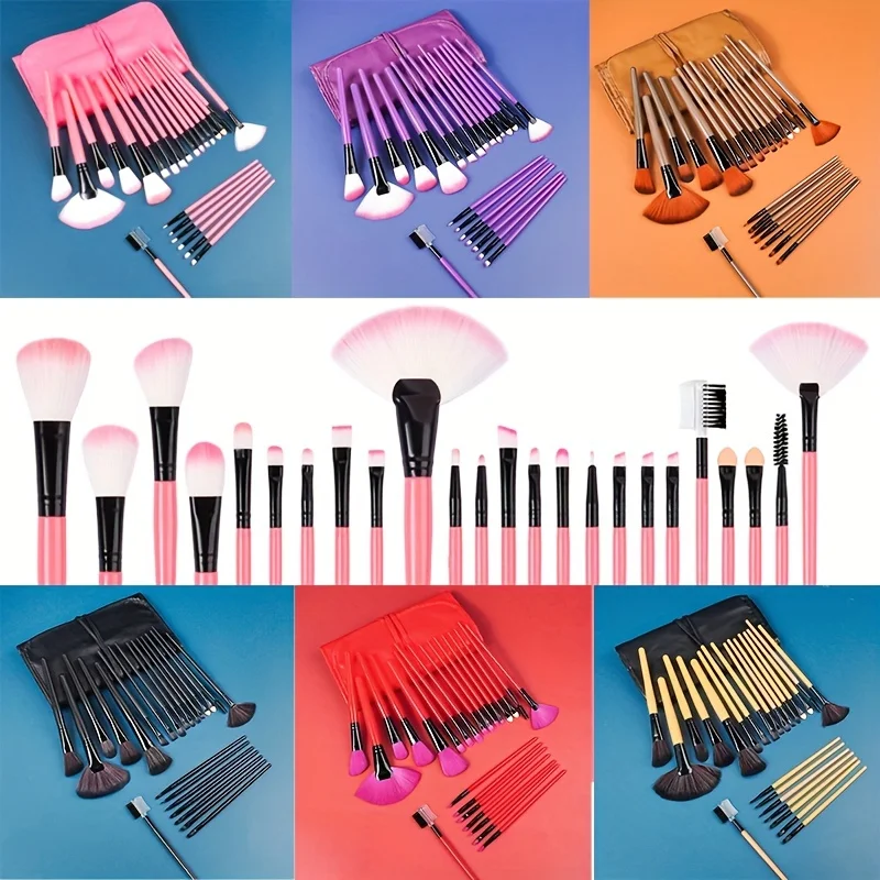 24 Stück Make-up Pinsel Sets Geschenkt üte profession elle Kosmetik Pinsel Augenbrauen Puder Foundation Schatten Pinceaux Make-up Werkzeuge Image