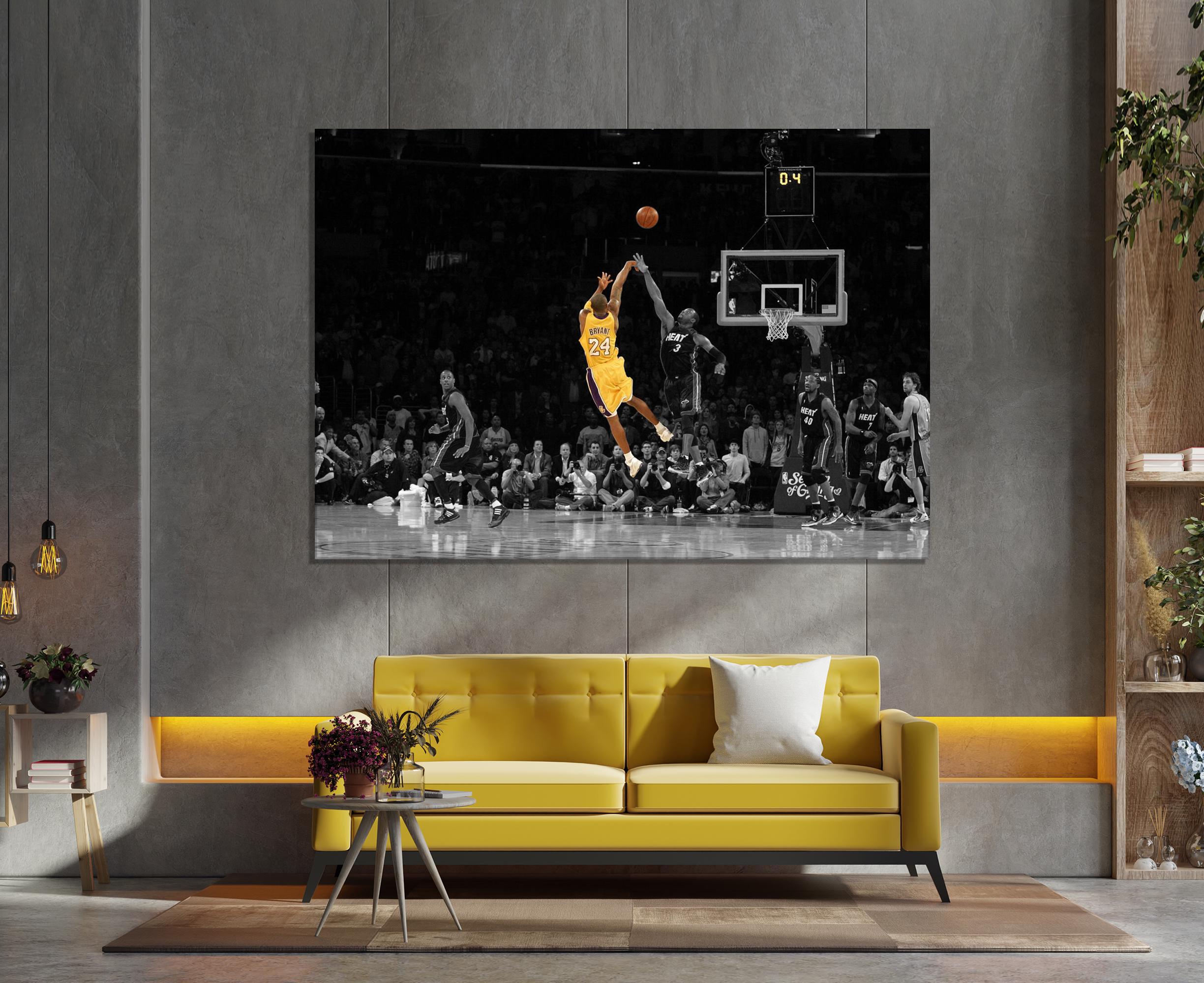 "Tela \"L'ultimo tiro\" di Kobe, tela \"La leggenda dei Lakers\", tela \"Kobe Bryant\", stampa dell'ultimo tiro di Kobe, buzzer dei Lakers, arte del battitor"